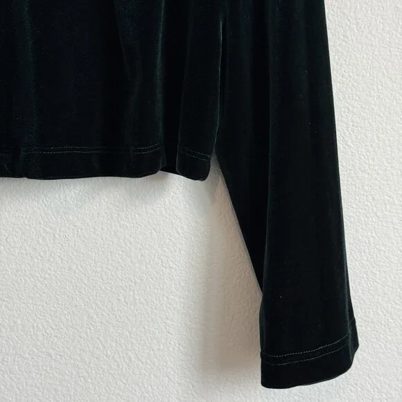Vintage Whimsigoth 90s Velvet Emerald Cardigan 12 Rampage Cropped Rhinestone - Picture 4 of 7